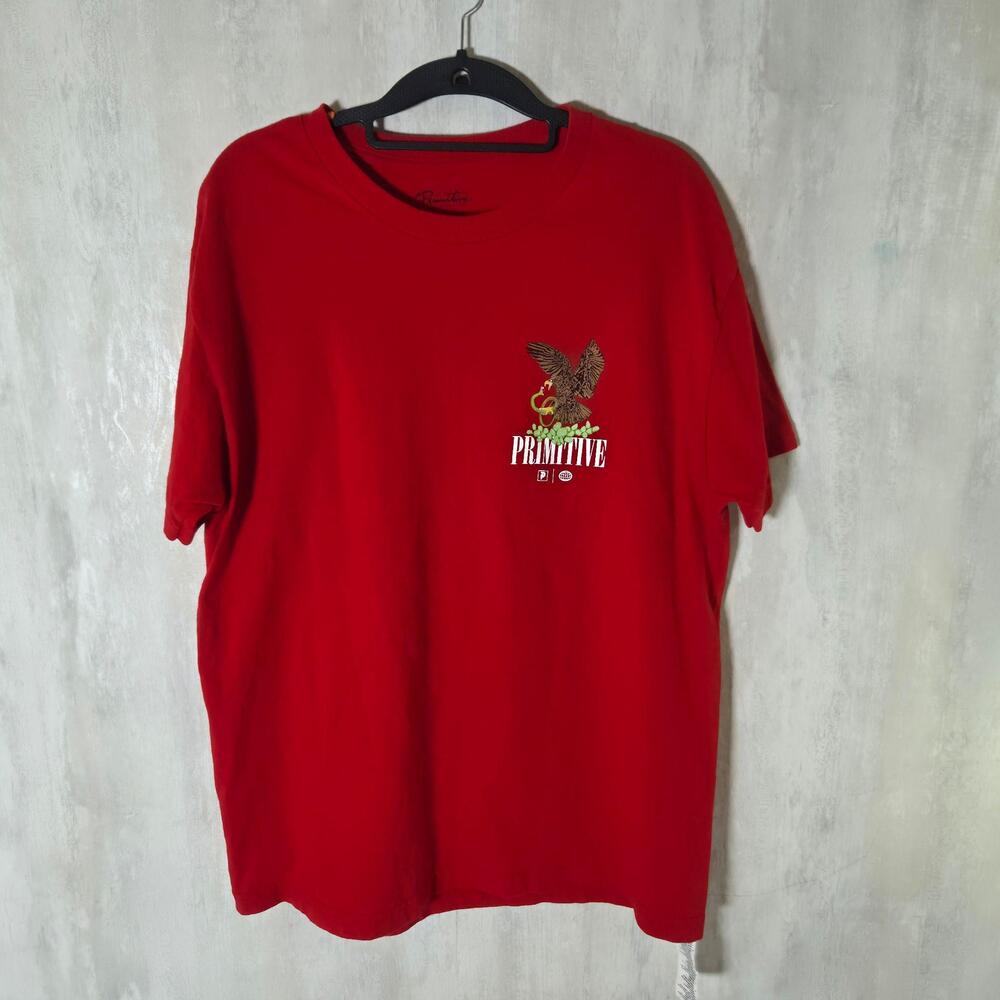 Primitive Skateboarding Shirt Mens Large Red Mexico Map Graphic Travel Tee Top